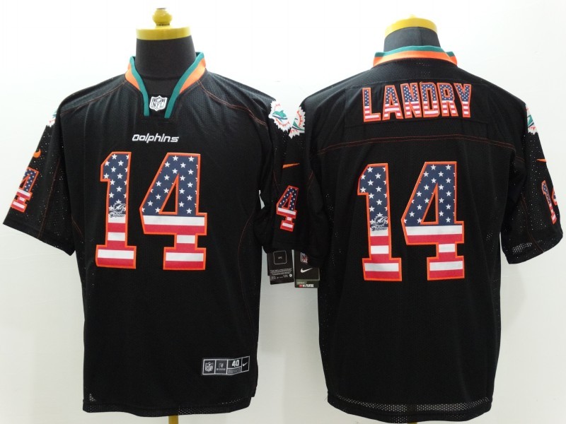 Men's Miami Dolphins Jarvis Landry #14 Black Jersey
